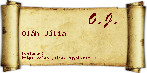 Oláh Júlia névjegykártya