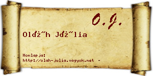 Oláh Júlia névjegykártya